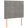 Cabecero con luces LED terciopelo gris claro 80x5x118/128 cm 4