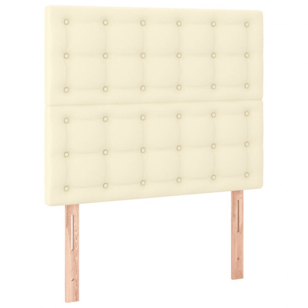 Cabeceira de cama c/ LED 90x5x118/128cm couro artificial crème M 4