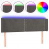 Cabecero con LED de terciopelo gris oscuro 147x16x78/88 cm 2