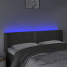Cabecero con LED de terciopelo gris oscuro 147x16x78/88 cm 4