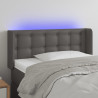 Cabecero con LED cuero sintético gris 83x16x78/88 cm 1