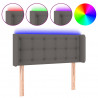 Cabeceira cama c/ LED 83x16x78/88 cm couro artificial cinzento 2
