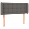 Cabecero con LED cuero sintético gris 83x16x78/88 cm 3