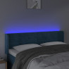 Cabecero con LED de terciopelo azul oscuro 147x16x78/88 cm 4
