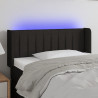 Cabeceira de cama c/ luzes LED tecido 83x16x78/88 cm preto 1
