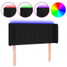 Cabecero con LED de tela negro 83x16x78/88 cm 2