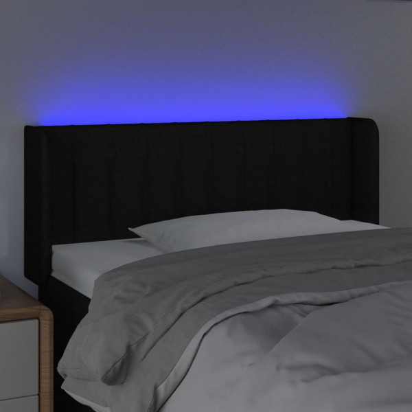 Cabecero con LED de tela negro 83x16x78/88 cm M 4