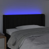 Cabecero con LED de tela negro 83x16x78/88 cm 4