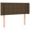 Cabeceira de cama c/ luzes LED tecido 93x16x78/88 cm castanho 3