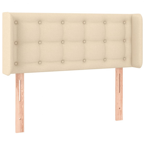 Cabeceira de cama c/ luzes LED tecido 93x16x78/88 cm cor creme M 3