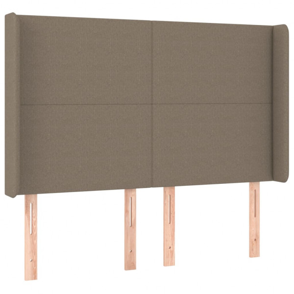 Cabecero con LED de tela gris taupe 147x16x118/128 cm M 3