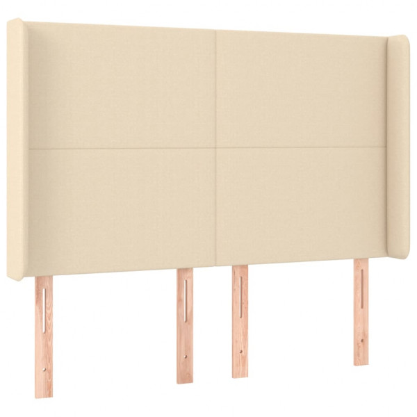 Cabecero con LED de tela color crema 147x16x118/128 cm M 3