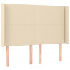 Cabecero con LED de tela color crema 147x16x118/128 cm 3