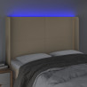 Cabecero con LED de tela color crema 147x16x118/128 cm 4