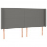 Cabecero con LED de tela gris oscuro 163x16x118/128 cm 3