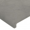 Cabeceira cama c/ luzes LED veludo 83x16x118/128 cm cinza-claro 5