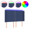 Cabecero con LED de tela azul 147x16x118/128 cm 2