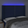 Cabecero con LED de tela azul 147x16x118/128 cm 4