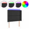 Cabecero con LED cuero sintético negro 103x16x118/128 cm 2
