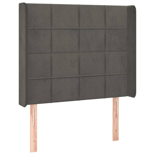 Cabecero con LED de terciopelo gris oscuro 83x16x118/128 cm M 3