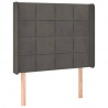 Cabecero con LED de terciopelo gris oscuro 83x16x118/128 cm 3