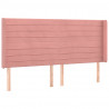 Cabecero con LED de terciopelo rosa 163x16x118/128 cm 3