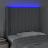 Cabecero con LED de tela gris claro 103x16x118/128 cm 4