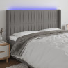 Cabecero con LED de tela gris oscuro 163x16x118/128 cm 1