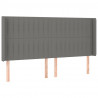 Cabecero con LED de tela gris oscuro 163x16x118/128 cm 3