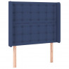 Cabecero con LED de tela azul 83x16x118/128 cm 3