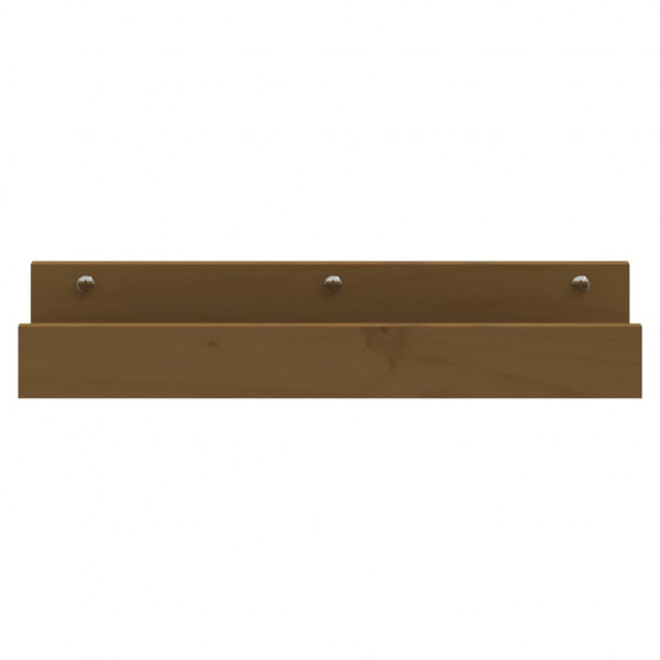 Prateleiras de parede 2 pcs 50x12x9cm pinho maciço castanho-mel M 4