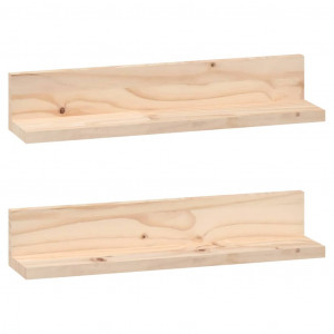 Prateleiras de parede 2 pcs 50x11x9 cm madeira de pinho maciça H