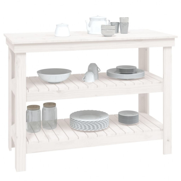 Banco de trabajo de madera maciza de pino blanco 110.5x50x80 cm M 4