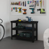 Banco de trabajo de madera maciza de pino negro 110.5x50x80 cm 1