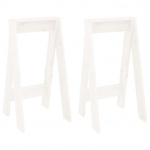 Bancos 2 pcs 40x40x75 cm pinho maciço branco H