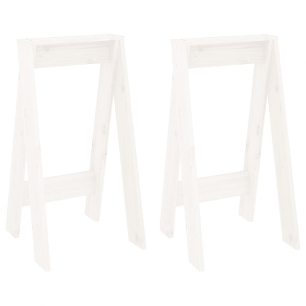 Bancos 2 pcs 40x40x75 cm pinho maciço branco M 2