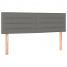 Cabeceira de cama c/luzes LED tecido 144x5x78/88cm cinza-escuro 4
