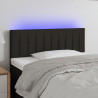 Cabecero con LED de tela negro 100x5x78/88 cm 1