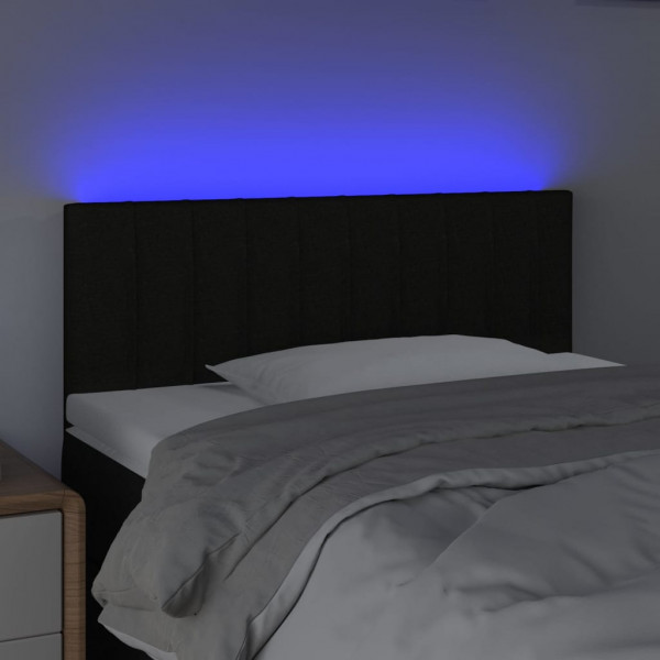 Cabecero con LED de tela negro 100x5x78/88 cm M 3