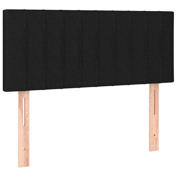 Cabeceira de cama c/ luzes LED tecido 100x5x78/88 cm preto M 4