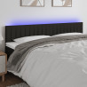 Cabecero con LED de tela negro 160x5x78/88 cm 1