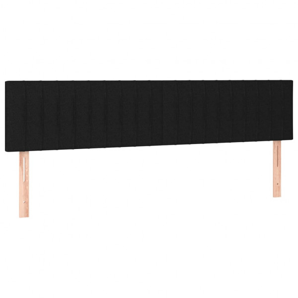 Cabeceira de cama c/ luzes LED tecido 160x5x78/88 cm preto M 4