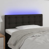 Cabecero con LED de tela negro 90x5x78/88 cm 1