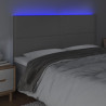 Cabecero con luces LED cuero sintético gris 200x5x118/128 cm 3