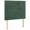Cabecero con luces LED terciopelo verde oscuro 100x5x118/128 cm 4