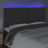 Cabecero con luces LED terciopelo gris oscuro 160x5x118/128 cm 3
