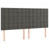 Cabecero con luces LED terciopelo gris oscuro 160x5x118/128 cm 4