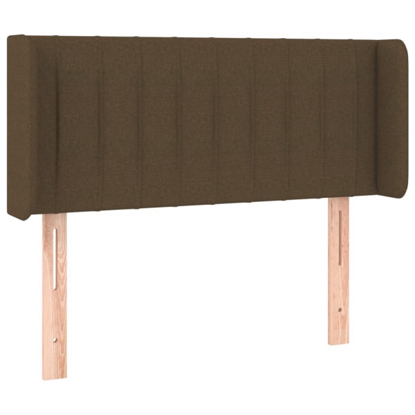 Cabeceira de cama c/ luzes LED tecido 103x16x78/88 cm castanho M 3