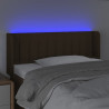 Cabecero con LED de tela marrón oscuro 103x16x78/88 cm 4