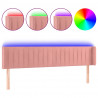 Cabeceira de cama c/ luzes LED veludo 163x16x78/88 cm rosa 2